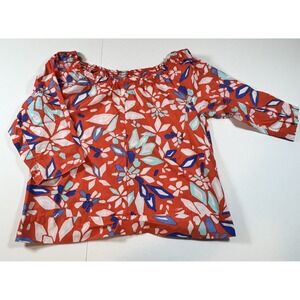 Diane Von Furstenberg M Jennette Flower Blouse Coastal Beach Resort Whimsical